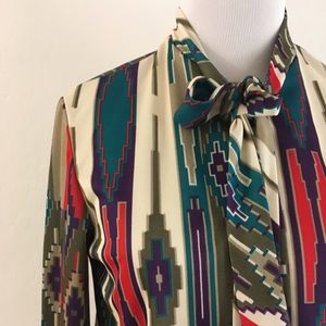Vintage 70s bow tie shirt